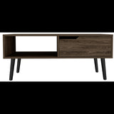 Oslo Coffee Table, One Drawer, One Open Shelf, Four Legs -Dark Walnut B07091973