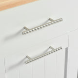 K&K Kitchen Island with Drop Leaf, Kitchen Storage Cart with 3 Tier Pull Out Cabinet Organizer, WF531421AAW