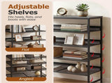 5-Tier Shoe Rack with Wooden Top, Metal Storage Shelf for 16-20 Pairs, Rust-Resistant Entryway Shoe 96387824
