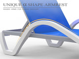 Patio Chaise Lounge Adjustable Aluminum Pool Lounge Chairs with Arm All Weather Pool Chairs for W2369P470867