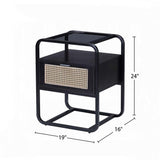 ZNTS Metal Frame Accent Table in Black Finish B016P257184