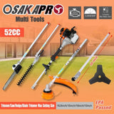 ZNTS 10 in 1 Multi-Functional Trimming Tool, 52CC 2-Cycle Garden Tool System with Gas Pole Saw, Hedge W46558450