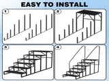6 Step Ladder with Handrail, Swimming Pool Ladder Above Ground, 660 lb Load Capacity RV Steps with 11737246