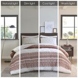 Full/Queen 3 Piece Cotton Comforter Set with Chenille Tufting B035P148267