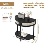 Unique Half Moon Design End with Sliding Rattan Door,Elegant Semi-circle Entryway Console W2557P183329