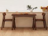 Foldable Extendable Dining Table, Solid Rubber Wood Kitchen Table with Drop Leaf, Mid-Century W3101P577357
