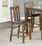 Brown Finish 5pc Counter Height Set Dining Table and 4 Chairs Upholstered Seat Wooden Kitchen Dining B011P170894