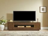 59" Mid Century Modern TV Stand for TVs up to 65", Walnut Entertainment Center with Open Storage & W1801P457802