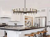 24-Light Black Gold Chandelier, 37.63" Modern Farmhouse Chandelier for Dining Room Over Table, Large 12853131