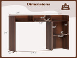 Walnut Desktop Bookshelf for 27''/68.58cm Monitor, 93.9825.4073.66cm Engineered Wood Desk Hutch 17874579