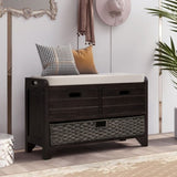 ZNTS TREXM Storage Bench with Removable Basket and 2 Drawers, Fully Assembled Shoe Bench with Removable WF199578AAB