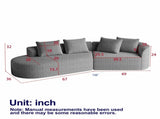 Modern Upholstered Oversized Sectional Sofa, 112-Inch Chenille 4-Seater Extra Deep & Wide Seat W834P323321