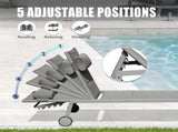 Outdoor Patio Chaise Lounge Set of 3, Aluminum Pool Lounge Chairs with Side Table and Wheels, W1859P172270