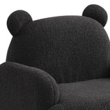 Raelynn 25.5"W Black Sherpa Bear-Shaped Kids Armchair B061P236755