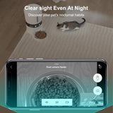 Smart WiFi Pet Feeder 1080P Dual Camera, Night Vision, Voice Control, Programmable Schedule 48871359