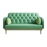 green Loveseat sofa with tulip pattern Modern Upholstered Two Seater PU Sofa with 2 dumpling-shaped W1767142165