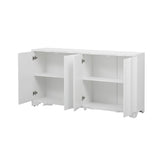 Sophisticated 4-Door Sideboard Adorned with Intricate Linear Accents and Luxurious N711P247438K