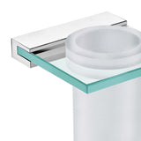 Dax Venice Bathroom Single Tumbler Toothbrush Holder Tempered Clear Glass Chrome Finish B2702P227036