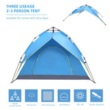 ZNTS 2-3 Person Double-Deck Tow-Door Hydraulic Automatic Tent Free Build Outdoor Tent Blue 17291285