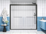 Half frameless double sliding glass shower door, SGCC certified 1/4 inch transparent tempered W2965P364895
