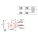 Natural Oak and White Kitchen Cabinet with Microwave Space and Open Shelf B062P290291