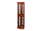 Corner Curio Cabinet with Lights, Adjustable Tempered Glass Shelves, Mirrored Back, Display 45202248