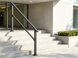 4-5 Step Stair Handrail Kit for Outdoor Steps, Black Square Tube Design 91154754