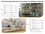 58''W Adjustable Storage Shelves 1200LBS NSF Wire Shelving Unit 4 Tier Metal Shelving for Storage 08498006