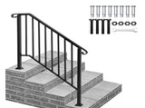 Matte Black Outdoor 3 Level Iron Handrail 45115631