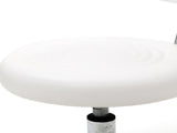Round Shape Adjustable Salon Stool with Back and Line White 46930452