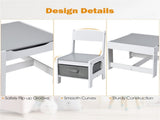 2-in-1 Kids Activity Table and Chairs Set, Double-Sided Whiteboard & Blackboard, with Hidden 75664827