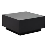 ON-TREND Square High Glossy Coffee Table with 16-color LED Strip Lights, Modern Center Table with N721P191980B