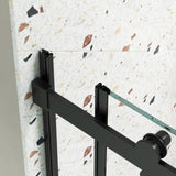 Bathtub shower door, sliding door, with 5/16" tempered glass and Matted black finish 6058 W2122P167018