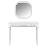 Retro Makeup Desk with Large Mirror, 3-Drawer Dressing for Jewelry Storage, Elegant Console N844P292482A
