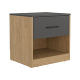 Alder 19.7" High One Drawer Nightstand Side Table end Table with Open Shelf for Bedroom, Home B070P286464