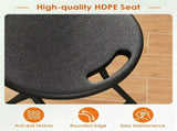 Foldable Backless Bar Stool, Waterproof HDPE Seat Counter Height Stool with Metal Frame, 330LBS 44714087