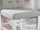 Set of 2pc Counter Height Dining Chairs Antique White Solid wood Dining Room Furniture Tufted Back B011108519