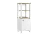 Hanover 4-Shelf Linen Cabinet Light Oak and White B06280007