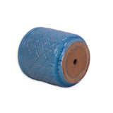 Handmade Ceramic Flower Pot Set of 3, 15/12/9 Inch Diameter, Blue with Geometric Pattern, for W3273P321480