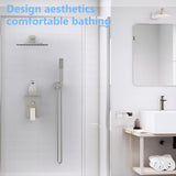Rainfall Shower System With Storage Rack 10 inch Shower Faucet Set Matte Black High Pressure 23283289