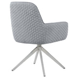 Light Grey and Chrome Flare Arm Side Chair B062P153684