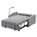 Modern Velvet Loveseat Futon Sofa Couch w/Pullout Bed,Small Love Seat Lounge Sofa with adjustable W311P264374