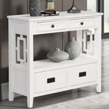 36'' Farmhouse Pine Wood Console Table Entry Sofa Table with 4 Drawers & 1 Storage Shelf for W120246661