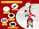 9.2 FT Hanging Christmas Inflatable with 3 Climbing Santas & Gift Bags, Built-in LED Lights Blow Up 57707693