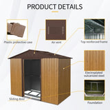 8ft x 4ft Outdoor Metal Storage Shed with Sliding Door and foundation for Backyard, Patio, Lawn W540P185256