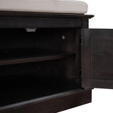 Storage Bench with 4 Doors and Adjustable Shelves, Shoe Bench with Removable Cushion for Living 59969562