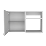 Stackable Wall Storage Cabinet 24" H, Two Internal Shelves, Two External Storage Shelves, One Door, B097133151