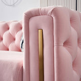 Chesterfield Modern Tufted Velvet Living Room Sofa, 84.25''W Couch,Pink W57947396