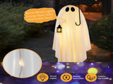 5ft Black & White Umbrella Ghost Halloween Decoration with 100 Warm White LED Wire Lights, 30V 3.6W 46739640