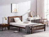 Twin Pine Frame Painted Single-Layer Wooden Curved Headboard and Footboard Frame Wooden 79981219